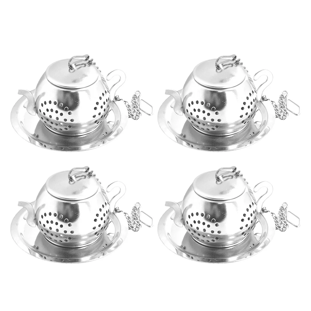 

4 Sets Tea Filter Stainless Steel Teapot Shaped Tea Strainer Teapot Strainer