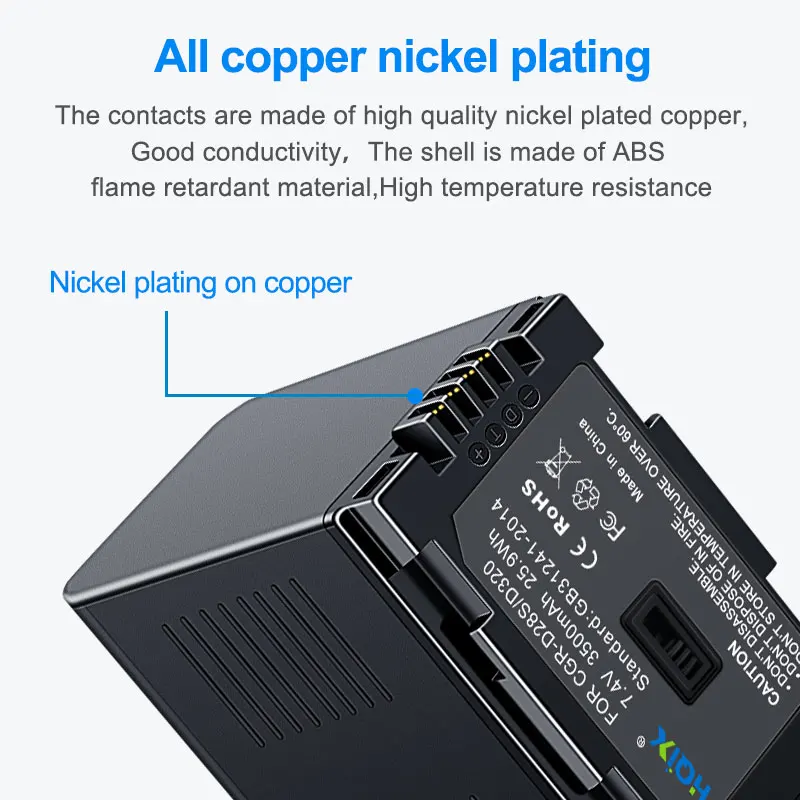 HQIX для Panasonic NV-DS68 DS7 DS77 DS8 DS88 DS99 DS150 DS200 D401 M20 EX1 EX3 EX21 RX66 GX7 Зарядное устройство камеры