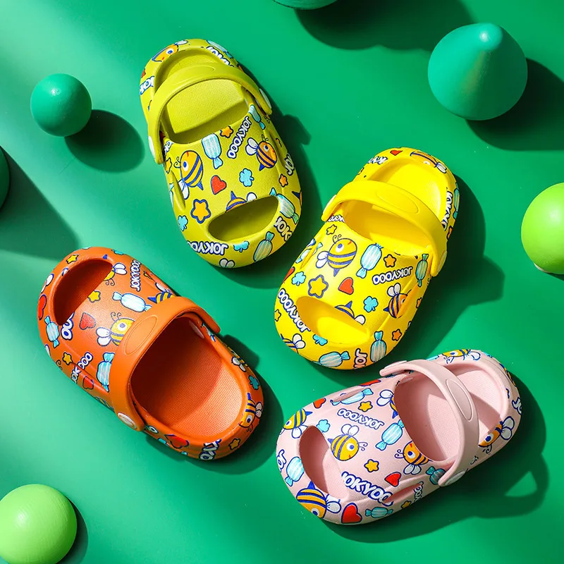 

New Kids Slippers for Boys Girls Cartoon Shoes 1-6 Years Non-slip Flip Flops Baby Beach Shoes Summer Toddler Slippers for Home