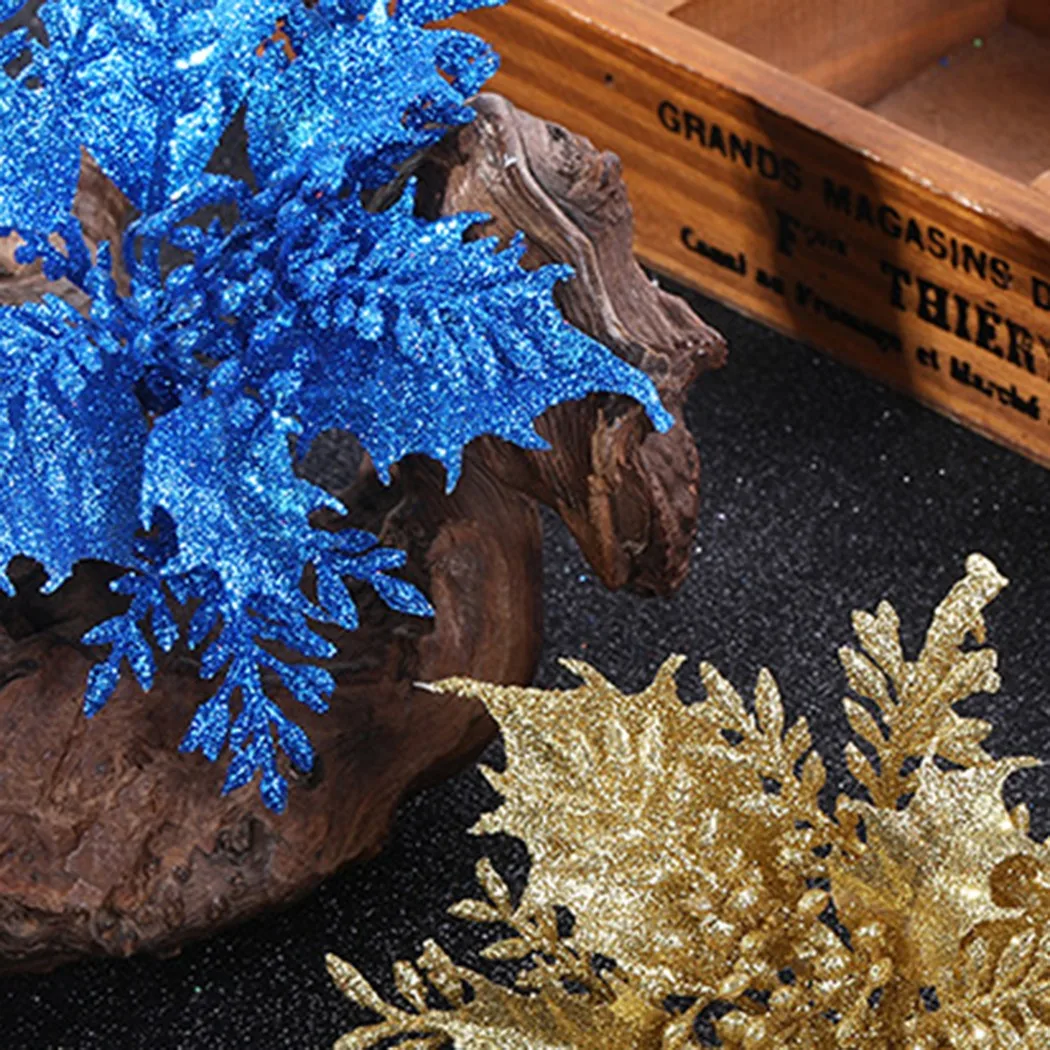 

Christmas Glitter Flower Decorative Tree Decoration Tree Hanging Wedding Omament 10pcs 14cm Artificial Fashion