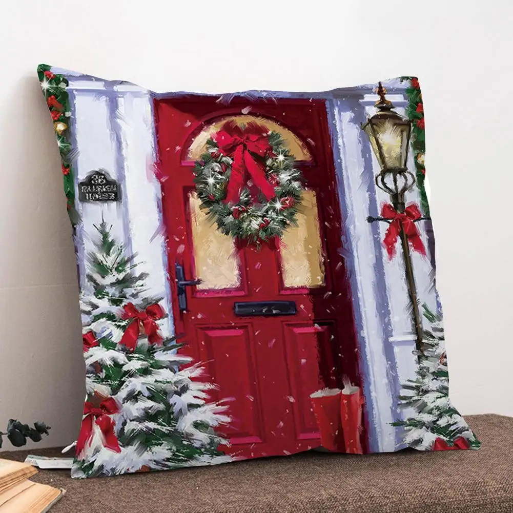 

Beautiful Polyester Cushion Case Washable Bedroom Living Room Cushion Cover New Year Decoration Increase Atmosphere