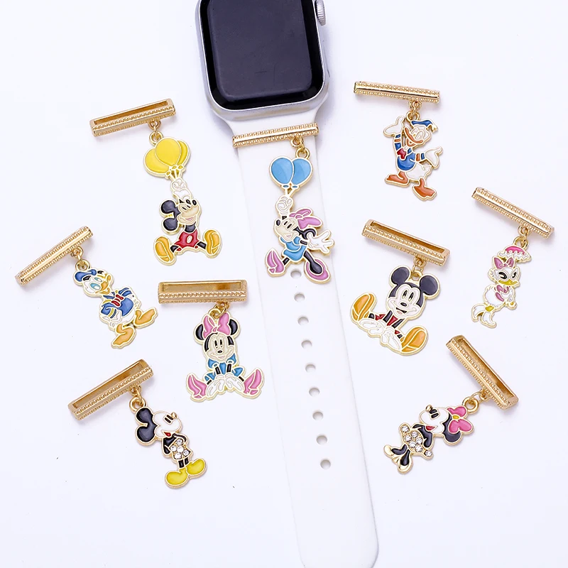 

Cute Mickey Minnie Mouse Watch Strap Charms Decoration for Apple Watch Bands Accessories Disney Series Jewelry for Iwatch Charm