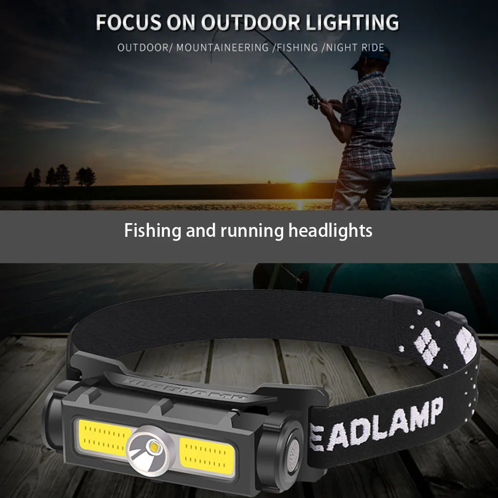

Headlamp Waterproof COB Headlight Breathable Head Lamp Work Light