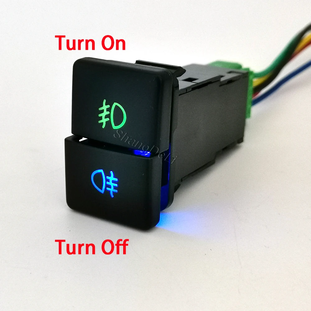 

1 шт. светодиодный передний задний противотуманный фонарь с двойной кнопкой и проводом для Toyota Sienta Land Cruiser Lc200 Hilux Revo 2015-2022