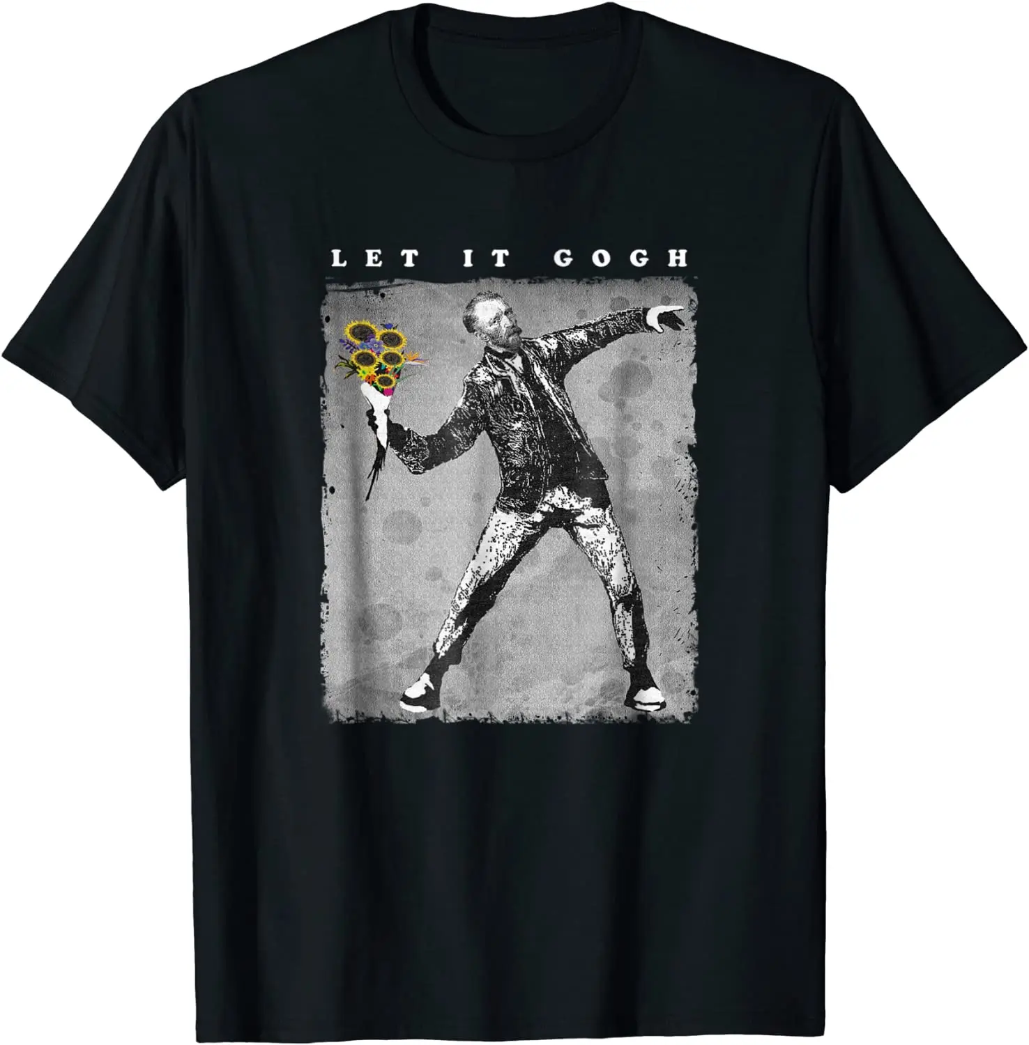 

Футболка Let It Gogh-графическая футболка Ван Гога подарок хлопковые футболки для мужчин Забавные топы футболки купоны уникальные