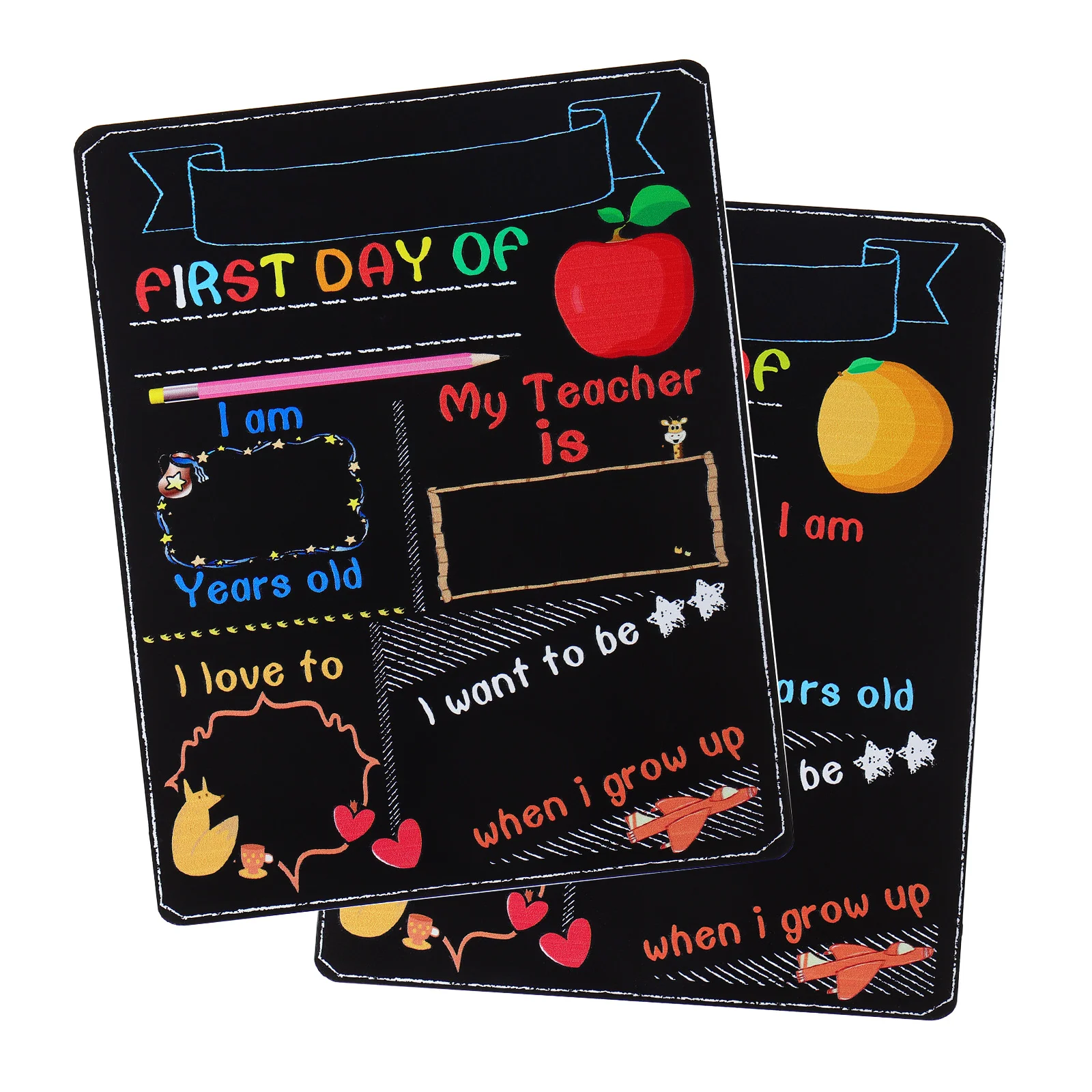

NUOBESTY Double Sided Chalkboard Student Message Chalkboard Color Printing Black Board Back to Wooden Decor