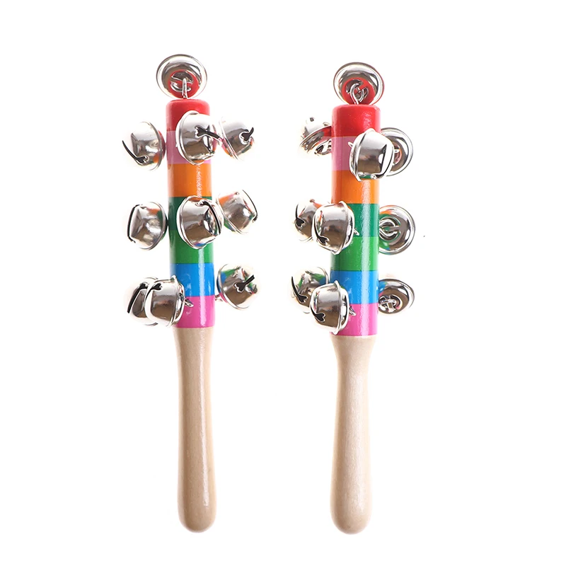 

1pc Newborns baby toys Baby Kids Children Educational Toy Multi color Baby Rattles Wooden Bell Instruments Ringing Infant Toys