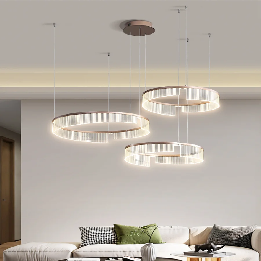 

Дизайнерская Круглая Люстра для гостиной, простой стиль в стиле постмодерн, цвет кофе, фотолампа, минимальная световая пластина