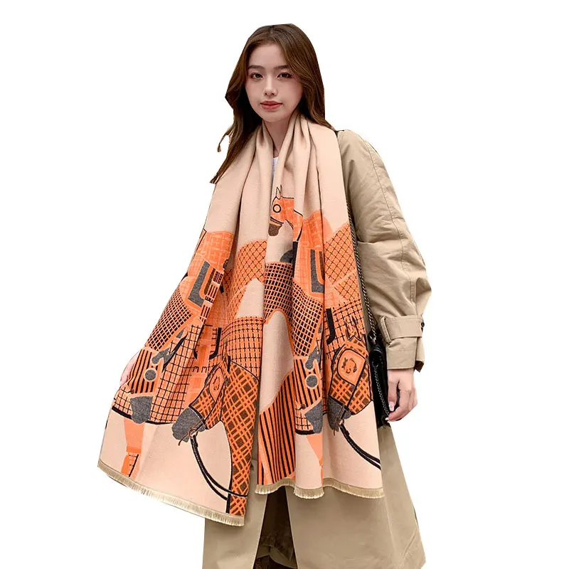 

Winter Scarf for Women Cashmere Shawls and Wraps Lady Blanket Bufanda Foulard Female Warm long Scarves Luxury Pashmina Elegant