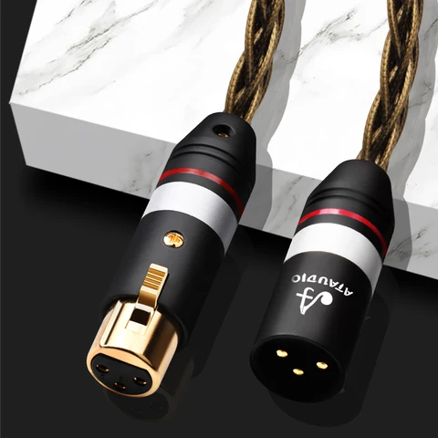 Аудиокабель HiFi 2XLR ATAUDIO 8 жил OCC посеребренный