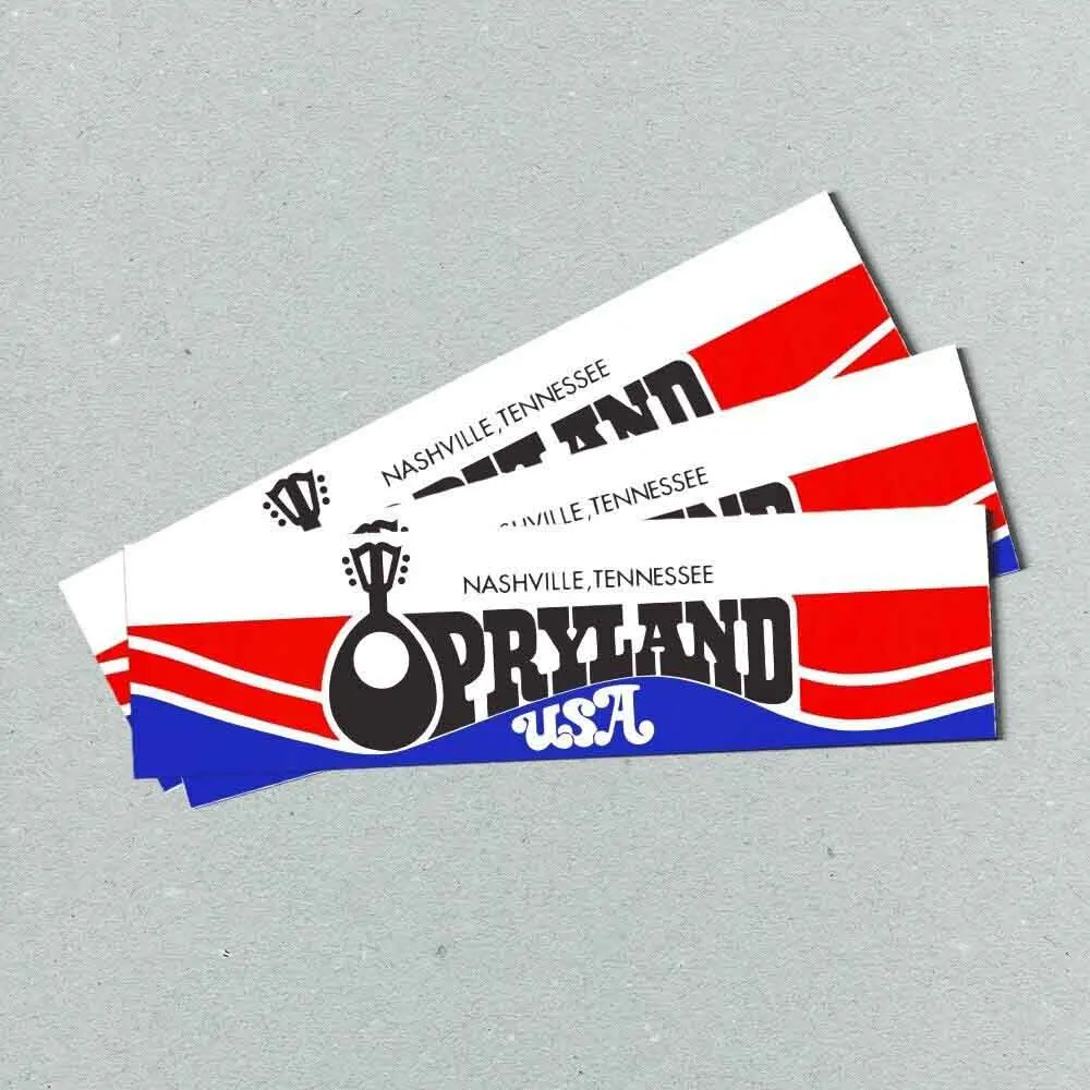Наклейка на бампер OPRYLAND Tennessee — музыкальная реклама в винтажном стиле 80-х 90-х