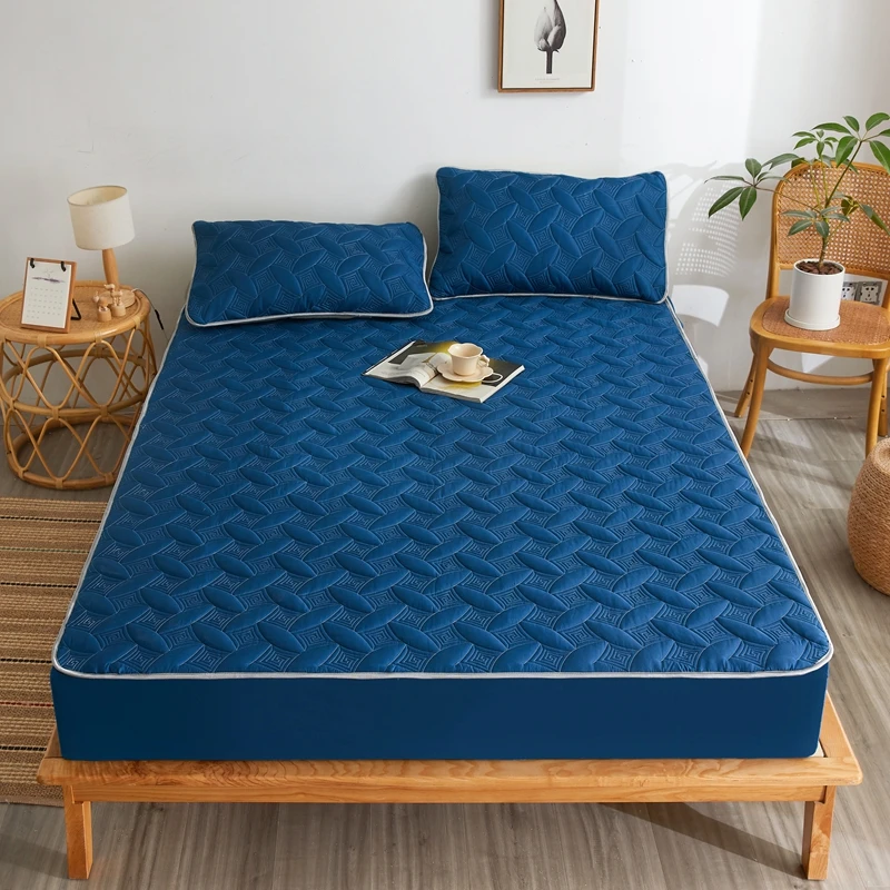 

1PC Clip Cotton Bed Sheet Cover Thicken Quilted Mattress Fitted Bedsheet Air-Permeable Suitable for 5-30cm Thick Mattress