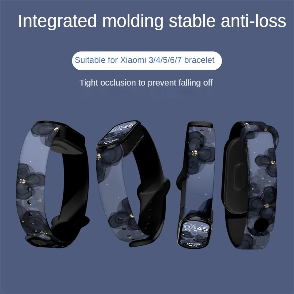 

2023 New Smart Watch Wristband Universal Fashion Star Flower Print Cartoon Replacement Wristband Suitable For Mi Band 7/6/5