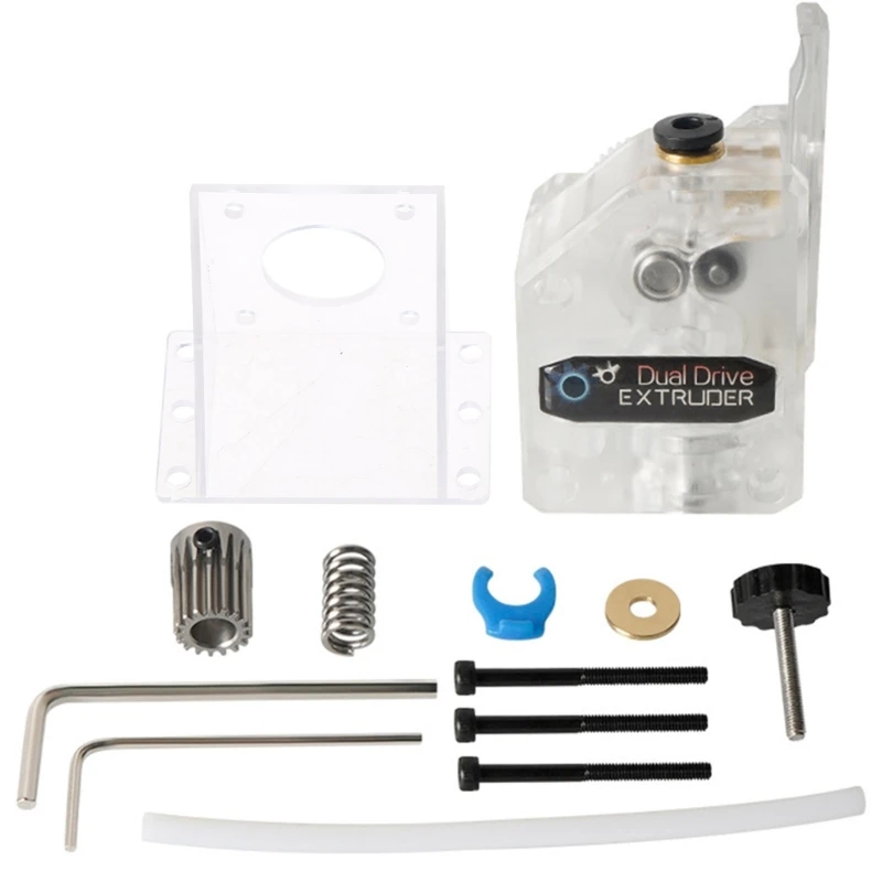 

Экструдер для 3D принтера, универсальный двухредукторный экструдер, двухприводный экструдер для 3D-принтера, черный/прозрачный