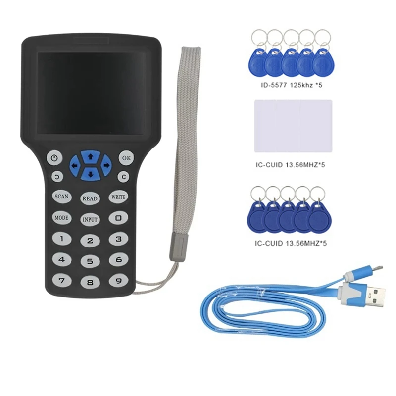 Черный FUID Rfid-считыватель Em4305 копир писатель Дубликатор CUID NFC T5577 ЖК-экрана карты