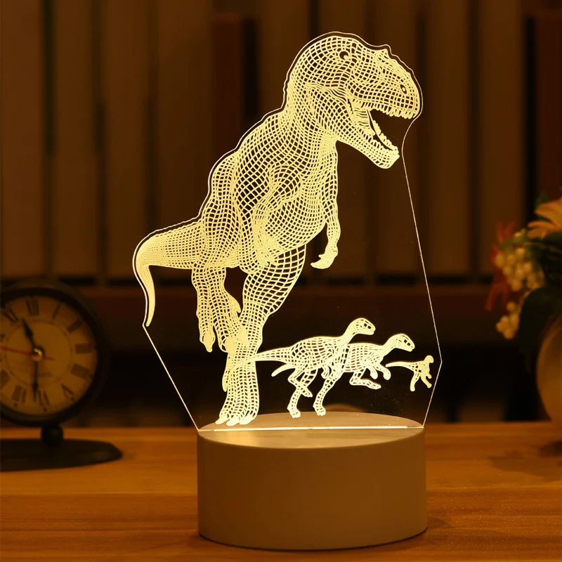 3D Lamp Acrylic LED Night Lights Bear Dinosaur Child Night Light Led for Bedroom Decoration Birthday Decor Wedding Party Favors