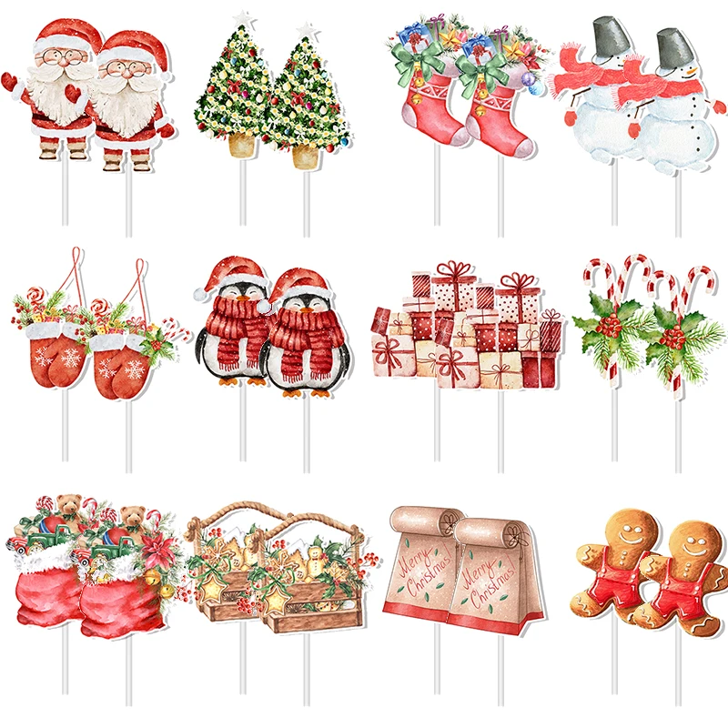 

Рождественские топперы для кексов WEIGAO, 24 шт.