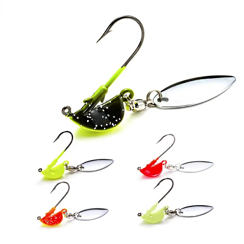 

Luminous Lead Head Hook 5g Soft Bait Lead Head Hook with Rotating Sequins Soft Bug Jump Bottom Road Sub Soft Bait Hook