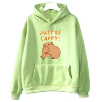 capybara just be cappy hoodies letter print sweatshirts womenmen autumnwinter harajuku hooded clothes cartoon kawaii graphic