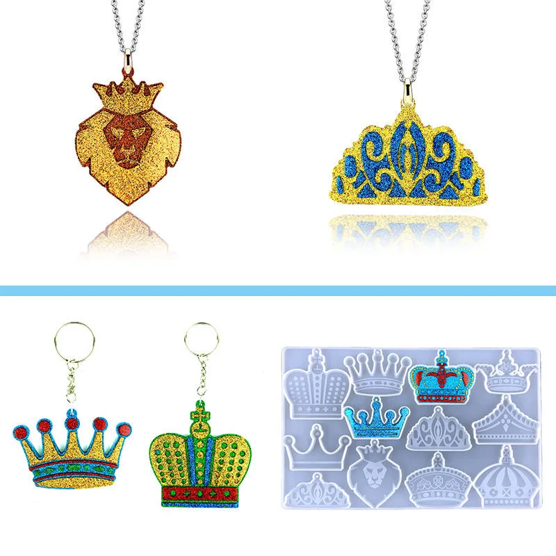 12 в 1 коронное кольцо-брелок форма из смолы для изготовления ключниц из эпоксидной силикона Молдавские ювелирные диадемы Бэг Чарм Крафт-инструменты.