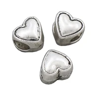 140pcs spacer beads cute small heart cuentas bisuter%c3%ada fashion jewelry findings components antique silver zinc alloy l1269