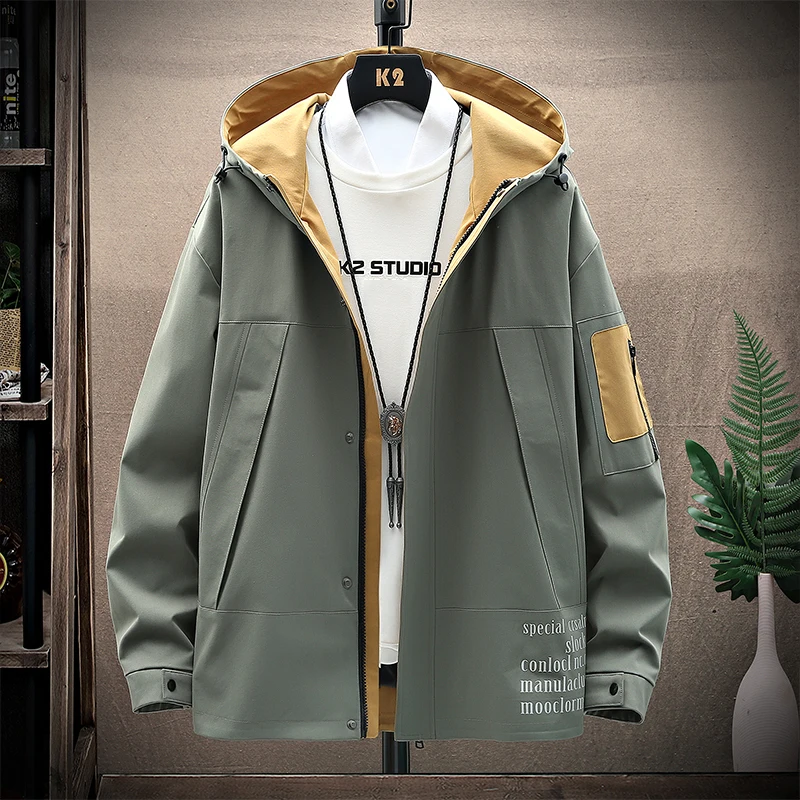 

2023 Spring Autumn Casual Solid Fashion Slim Bomber Jacket Men Overcoat New Style Ruffian HandsomeHigh-grade Men's Coat
