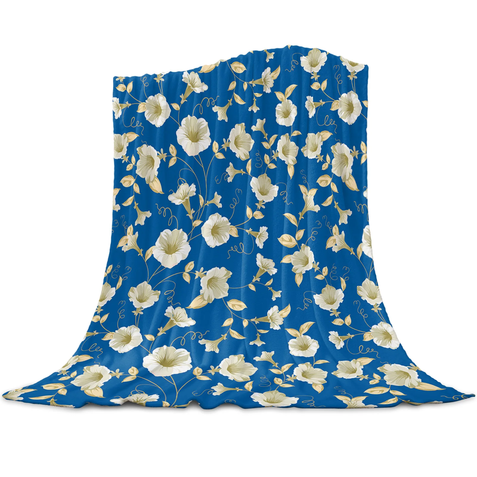 

Flower Vintage Luxury Texture Throw Blanket for Sofa Soft and Comfortable Flannel Blanket Children Gift Travel Camping