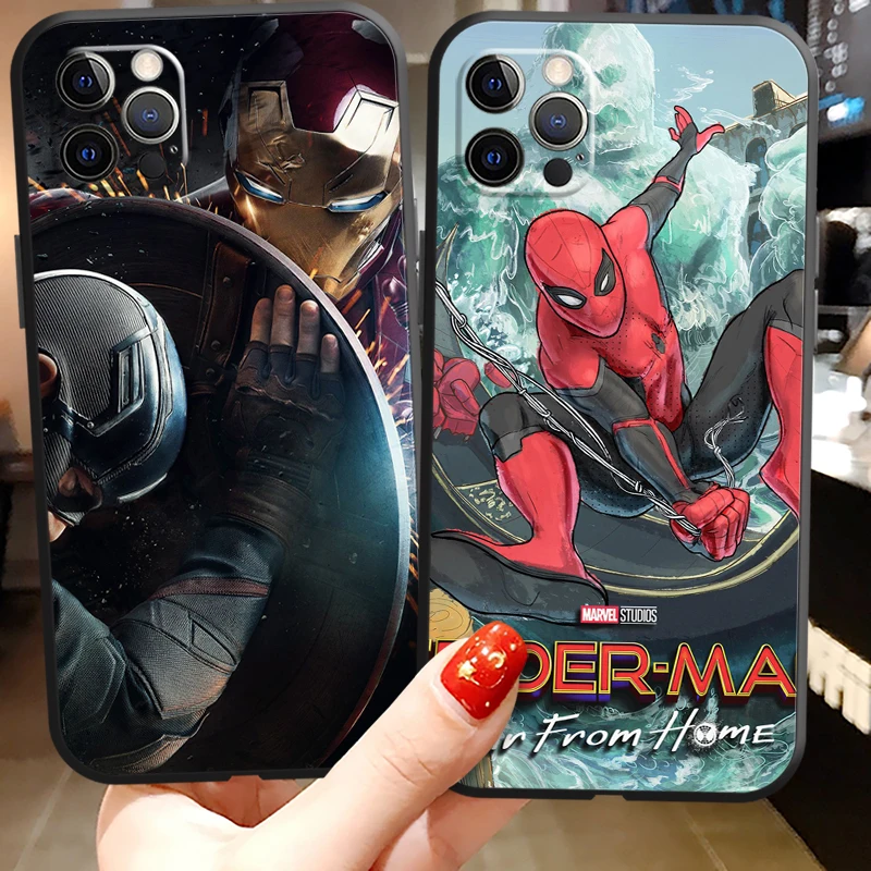 

Marvel Spiderman Phone Cases For iPhone 11 12 Pro MAX 6S 7 8 Plus XS MAX 12 13 Mini X XR SE 2020 Cases Funda Carcasa Coque