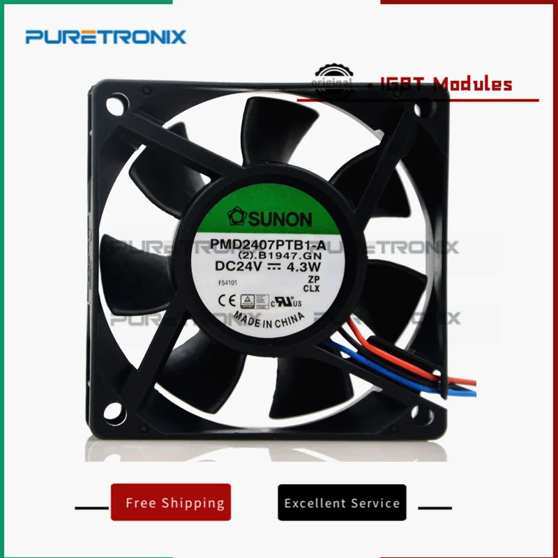 Оригинальный серверный вентилятор охлаждения, новый, постоянный ток 24 В, 4,3 Вт, 70x70x25 мм