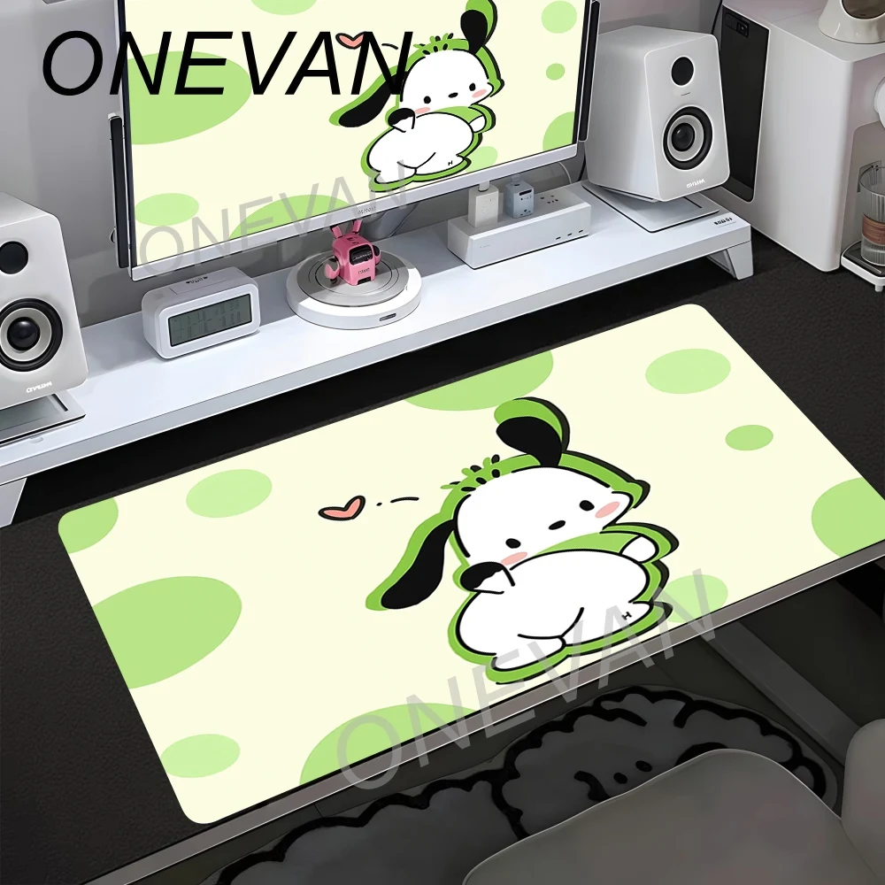 Фото Милый коврик для мыши Kawaii Pochacco Dog, большой, для компьютера, с фиксированным краем, нескользящий, XXL, для письма, мультяшный, для офисного стола №1