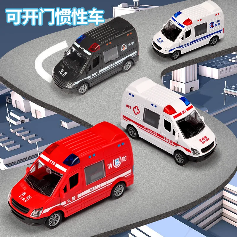 

High Simulation Toy Car Model Diecast Plastic Pull-Back ambulance model ABS Car Model Toys Gifts For Children