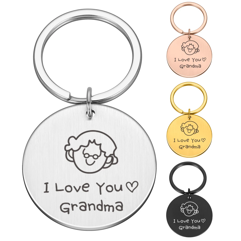 

New I Love You Keychain Personalized Gift for Grandpa Grandma Love Birthday Gifts Original Keychains for Car Keys Couple Rings