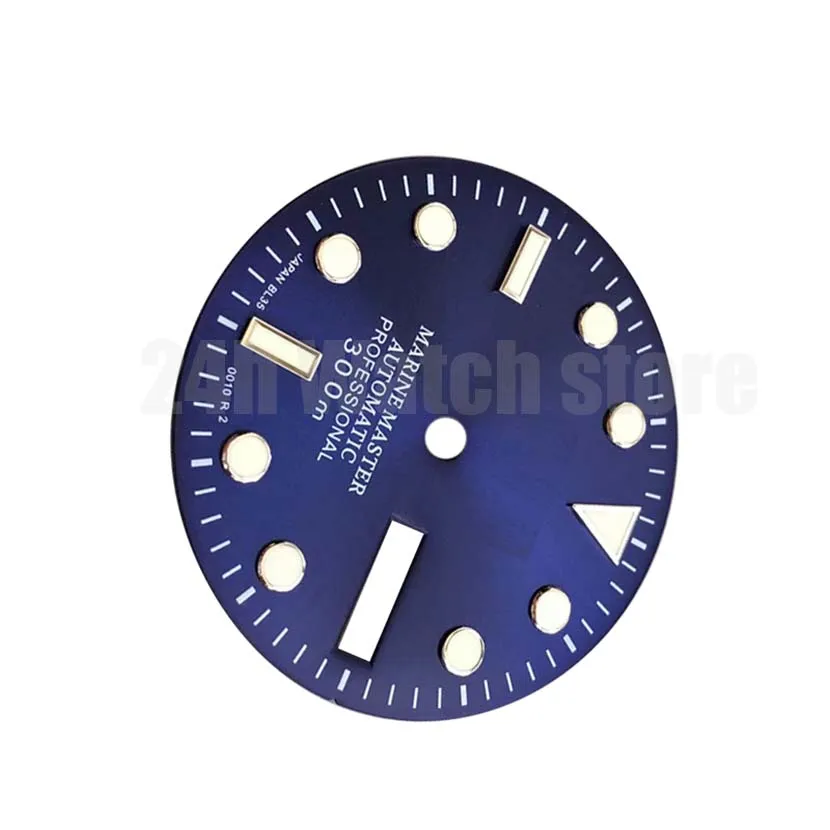 Seik..for NH36 movement diving 300mm refitted with Japanese C3 luminous watch case blue dial no window with s logo enlarge
