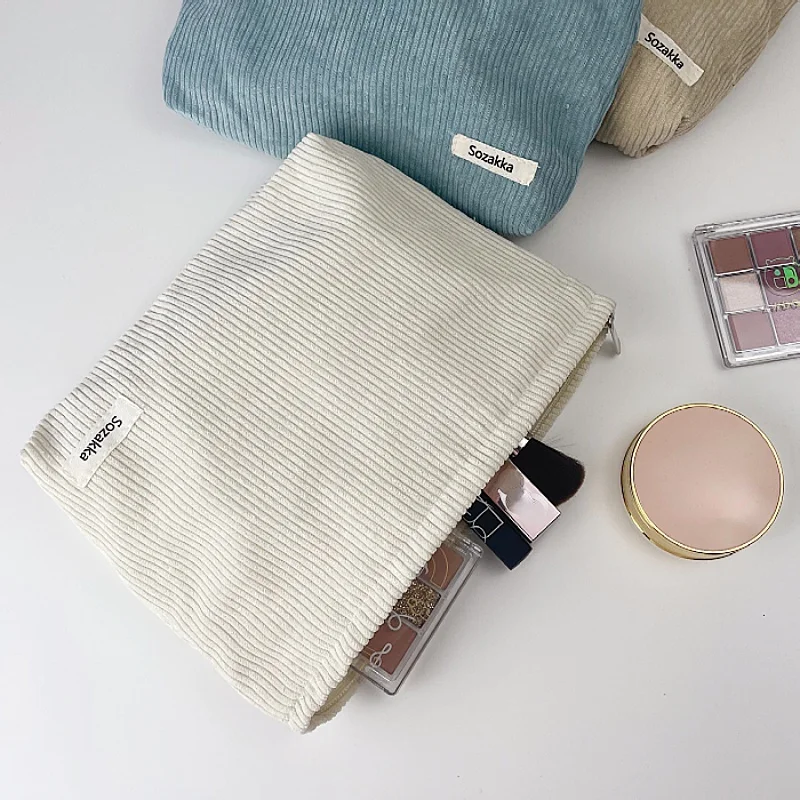 

Однотонная Вельветовая косметичка, косметичка, вместительная сумка для хранения, портативная косметичка для ухода за кожей, дорожный Орган...