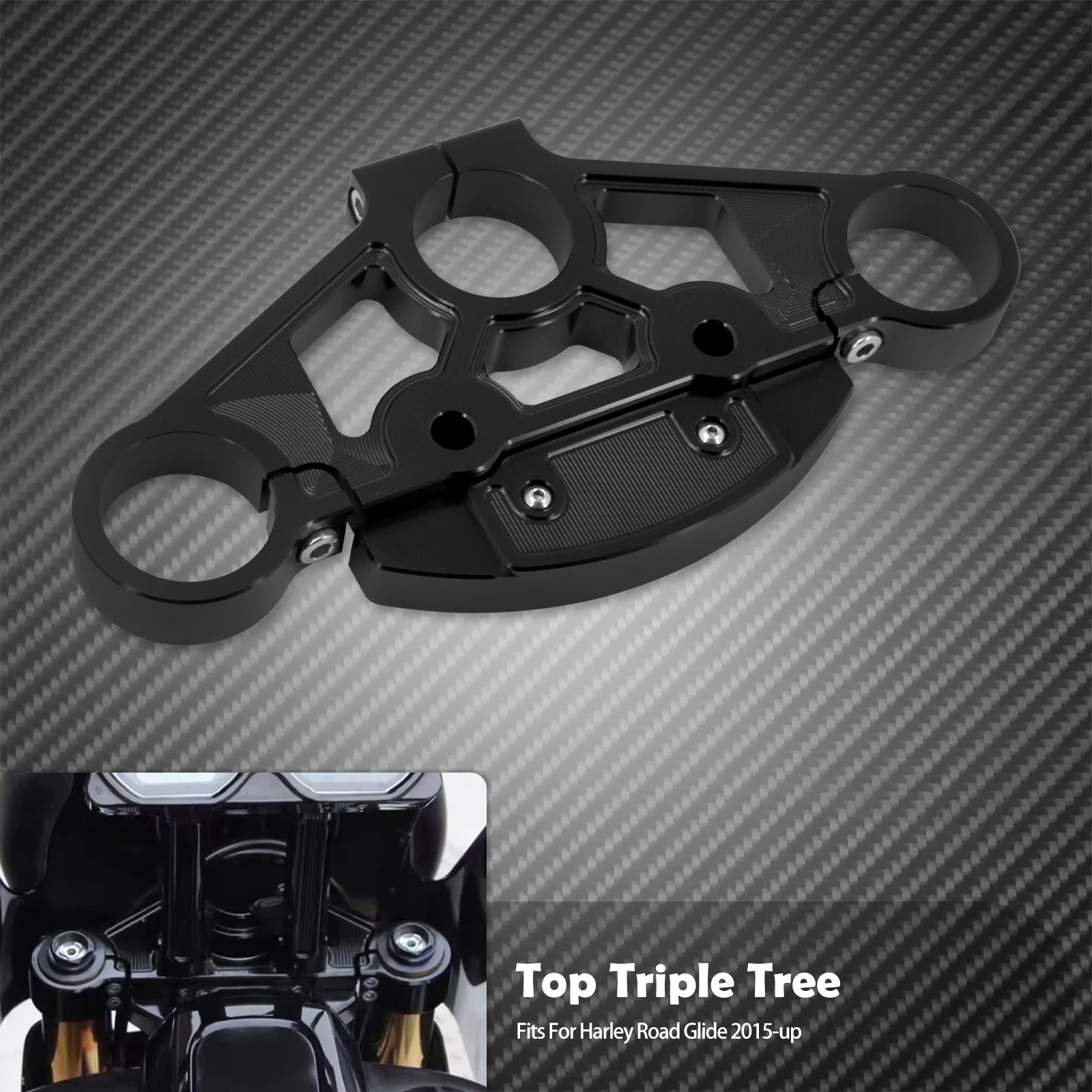 

Мотоциклетный комплект Top Triple Tree + крышка переключателя зажигания для Harley Touring Road Glide FLTRX Special Ultra Limited FLTRXS 2015-Up