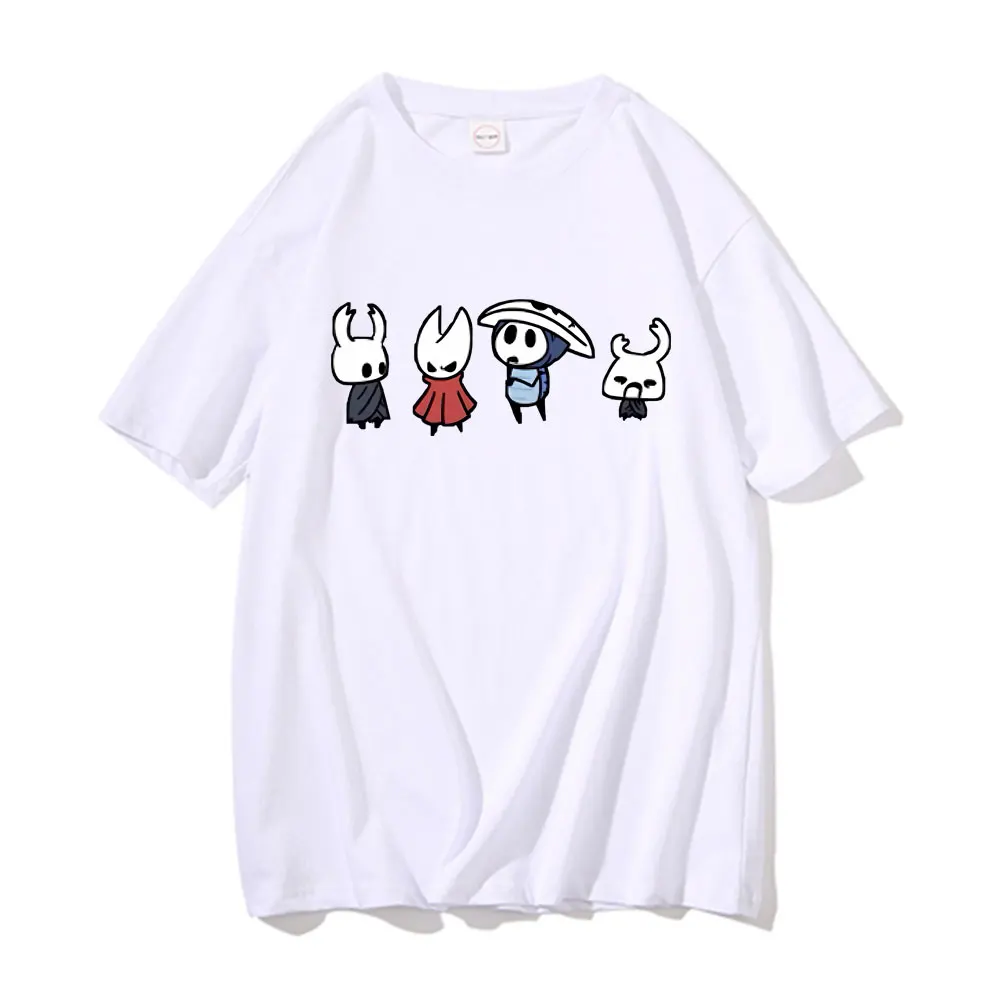 

Cartoon Style Hollow Knight Graphic T Shirt Men Women Anime Cute Funny Action Adventure Game T-shirts Men's Pure Cotton Tshirt