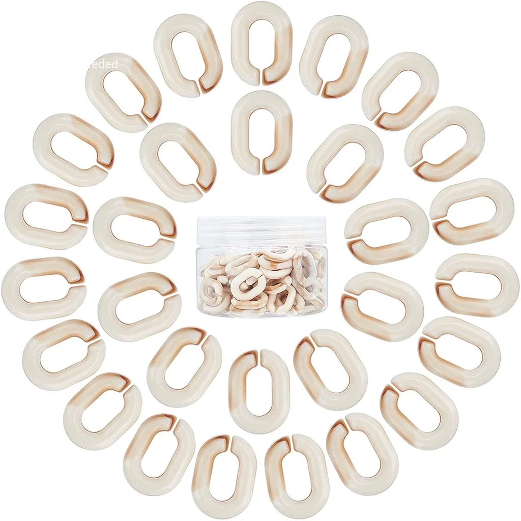 

100Pcs Acrylic Chain LinksOpaque Linking Rings Quick Link Connectors for Glasses Bags Earring Necklace Jewelry Making