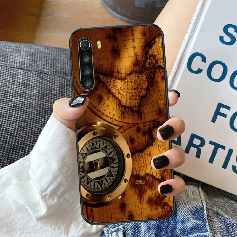 Чехол для телефона с компасом и картой мира Xiaomi Redmi 8A 9 K30 Pro 9A Note 8T 8 мягкий