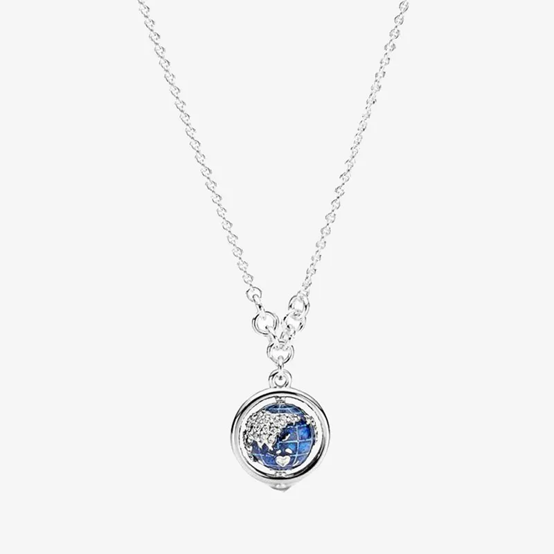 

Comfortable to Wear High Grade Zircon China Exclusive Spinning Globe Necklace Women Necklace Original Gift For Girl Friend