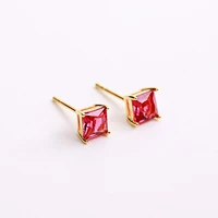 special japanese and korean sterling silver earrings plated with red zircon stud earrings womens fashion stud earrings