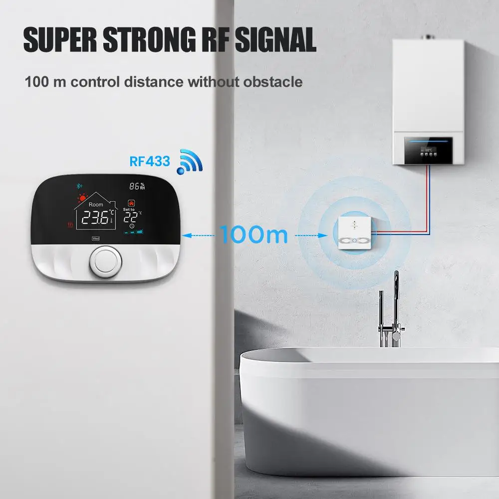 

Smart WiFi Thermostat Temperature Controller 433 Water Electric Warm Floor Heating Water Gas Boiler Works With Echo Google Home