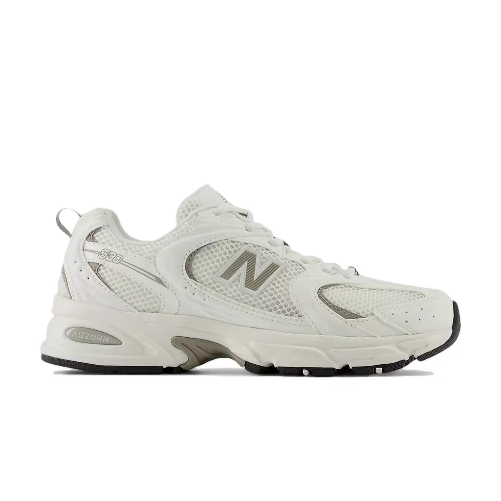 Фото Кроссовки New Balance NB530 унисекс для города и бега – белый/серый, комфортная амортизация и прочная подошва U530CSB №3