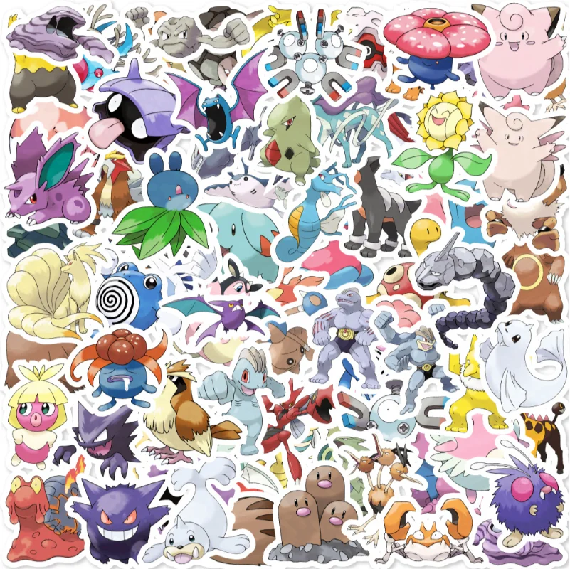 

80 Pokemon Pikachu Anime Cartoon Cute Notebook Skateboard Water Cup Suitcase Mobile Phone Graffiti Decoration Waterproof Sticker