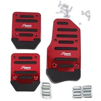 3pcs non slip racing manual car truck pedals pad cover set red
