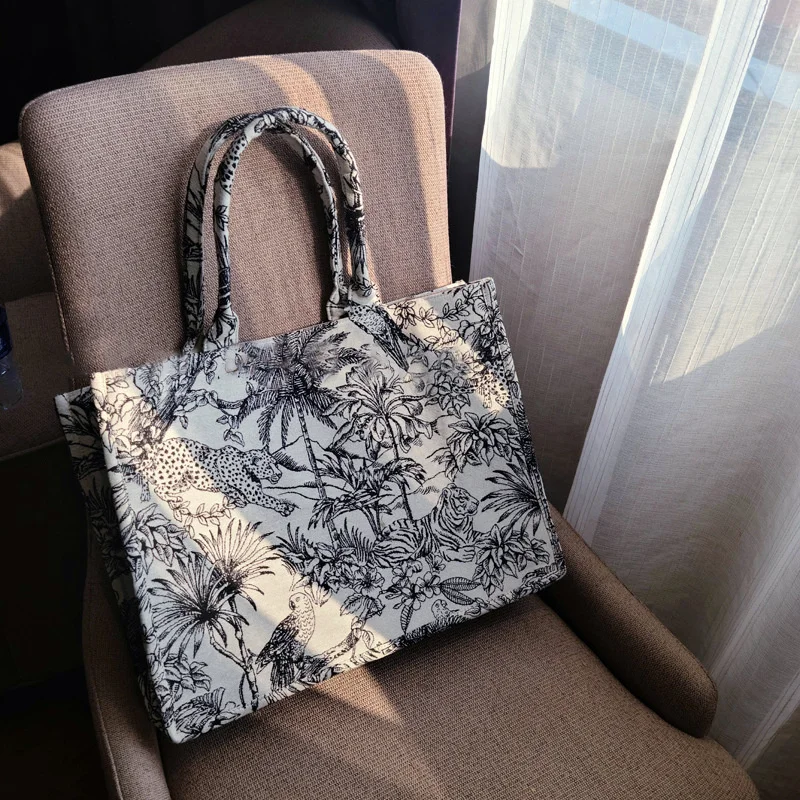 

Luxury Designer Handbag Brand Top Handle Bags for Women Jacquard Embroidery Shopper Beach Bag Shoulder Tote Bag Wholesale