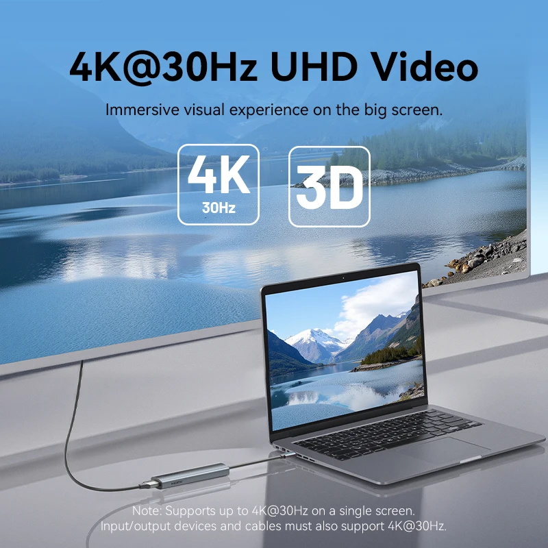 Фото Vention Новый 5-в-1 USB C 4K HDMI-концентратор USB 3.0 HUB PD 100 Вт Многопортовая док-станция Адаптер для MacBook Dell iPhone iPad Android №4