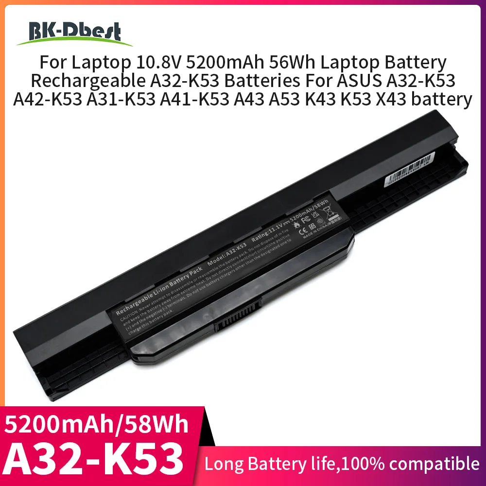 BK-Dbest 10 8 В 5200 мАч 56 Втч перезаряжаемый аккумулятор A42-K53 флэш-фонарь A53 K43 K53 X43