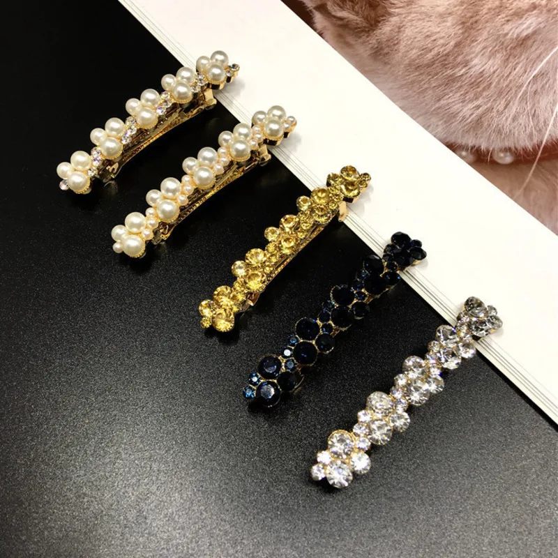 Модная весенняя шпилька Стразы с жемчугом, винтажные геометрические заколки для волос для женщин, аксессуары для волос 2022, модные украшения для волос для девушек