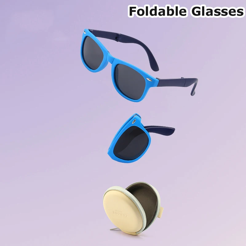 

NEW Style Foldable Polarized Sunglasses Cute Boy Girls Baby Portable Sun Glasses Outdoor UV400 Eye Protection Classic Eyewear