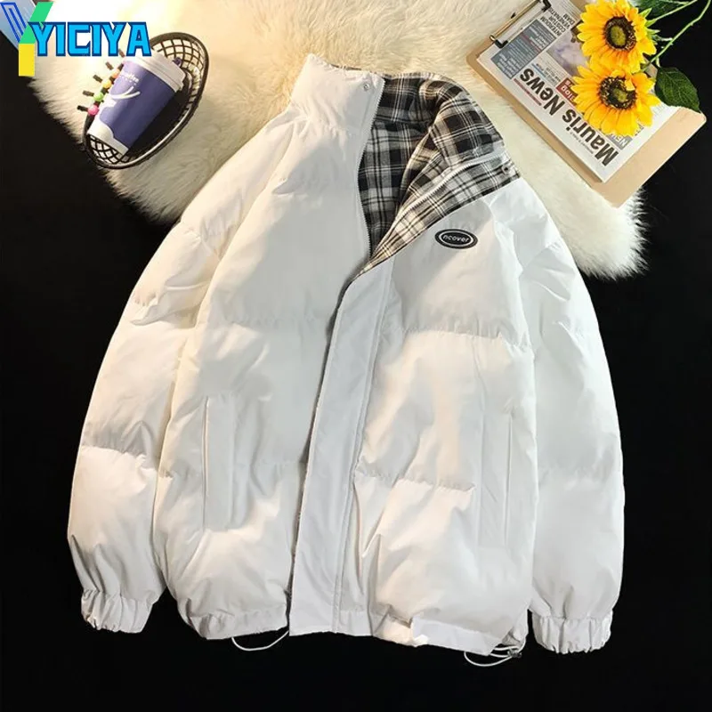 YICIYA 2023 Winter Jacket Women Parkas Thicken Warm Stand Collar Jackets Solid Double Sided Parkas Coats Fashion Female Clothing